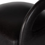 Hawkins Swivel Chair Sonoma Black Top Grain Leather Armrest Four Hands