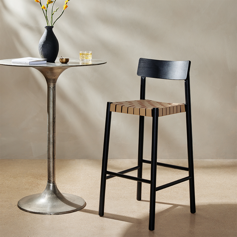 Heisler Bar and Counter Stool with Silver Bistro Table