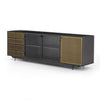 Hendrick Media Console - Clear Glass Front Shelving