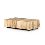 Hudson Rectangle Coffee Table Spalted Primavera Angled View Four Hands
