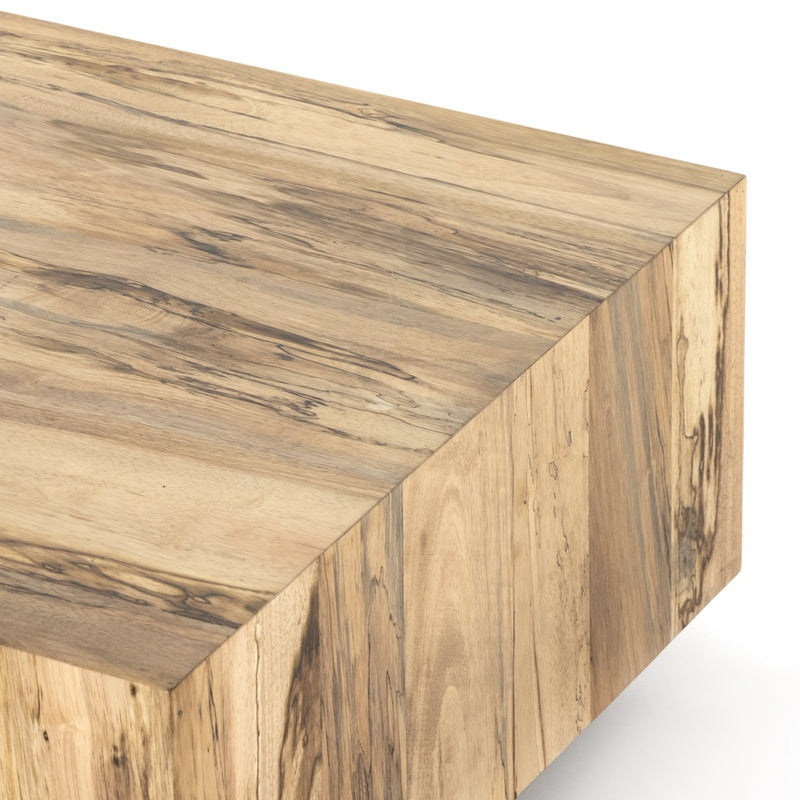Hudson Rectangle Coffee Table Spalted Primavera Top Right Corner Detail 227798-002
