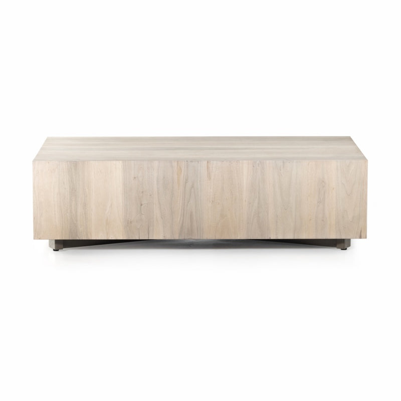 Four Hands Hudson Rectangle Coffee Table Ashen Walnut Front View