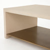 Hugo Coffee Table Parchment White Angled View Four Hands