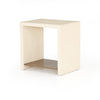 Hugo End Table Parchment White Angled View Four Hands