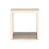 Hugo End Table Parchment White Front View VEVR-003B
