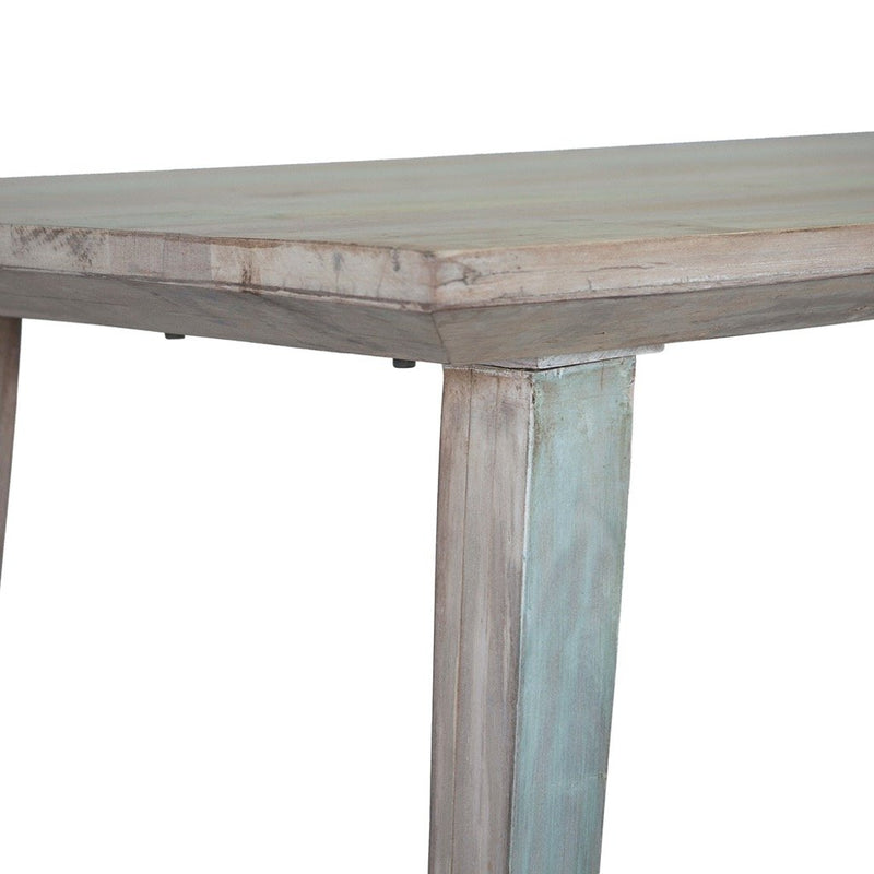 Home Trends and Design Ibiza Reclaimed Wood Dining Table close up view top edge