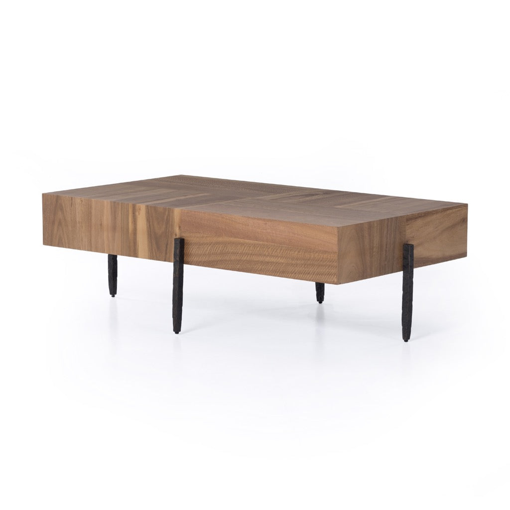 Indra Coffee Table Natural Yukas Angled View Four Hands