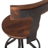 Industrial Modern Adjustable Height Stool. close up view of back