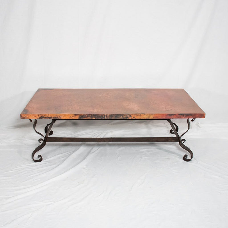 Iron Scroll Table Base and Copper Tabletop