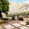 Ivan Round End Table Staged Image in Outdoor Setting with Accent Chairs