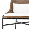 Jericho Outdoor Dining Chair close up left front cushions and iron base