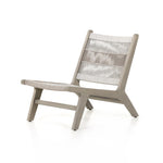 Julian Outdoor Chair Weathered Grey Angled View without Seat Cushion Four Hands