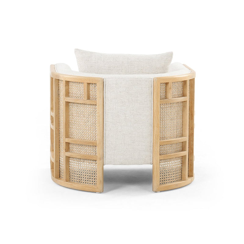 June Geometric Accent Chair - Natural Oak Four Hands Furniture back View