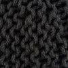 Jute Knit Pouf Black up close view of material