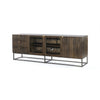 Kelby Media Console Carved Vintage Brown Four Hands
