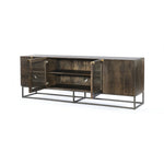 Kelby Media Console Open Cabinets