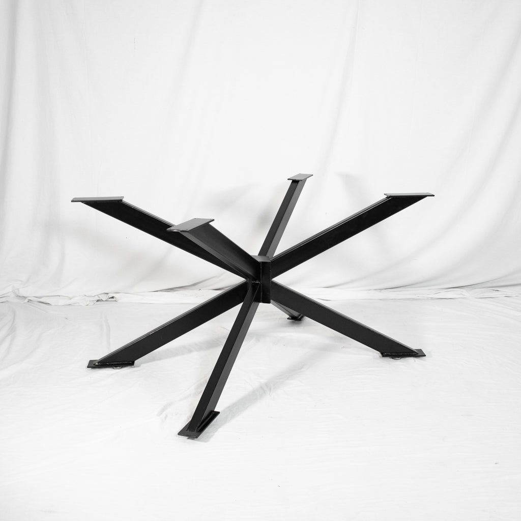 Kennebec Iron Dining Table Base - Black Atom Style - Profile View