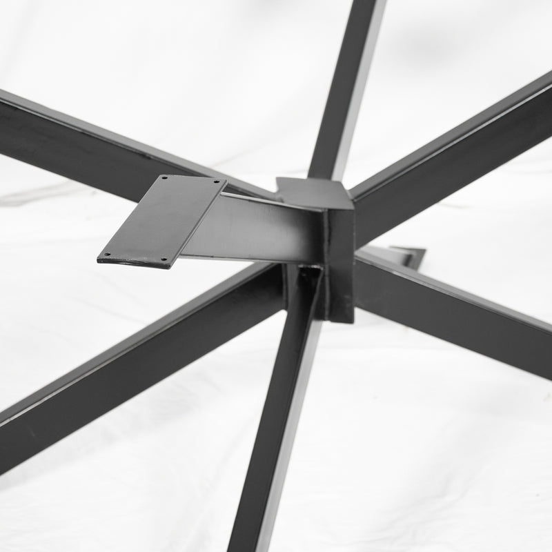 Kennebec Iron Dining Table Base - Black Atom Style - Detail View