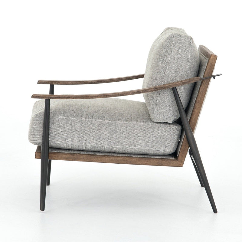 Kennedy Chair - Gabardine Grey Side View