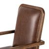 Four Hands Lacey Desk Chair Sienna Brown Top Grain Leather Backrest