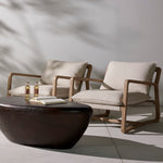 Lane Outdoor Chair Faye Sand Staged Shot with Outdoor Coffee Table JSOL-077