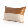 Leather & Linen Pillow Butterscotch Back View