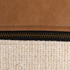 Leather & Linen Pillow Butterscotch Zipper Detail