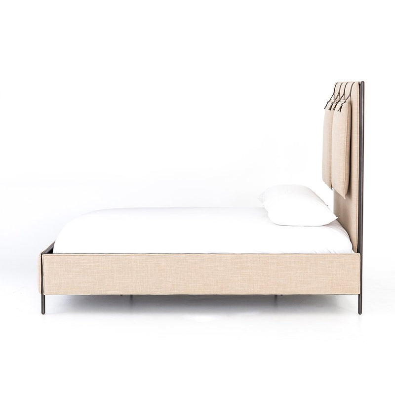 linen upholstery bed king