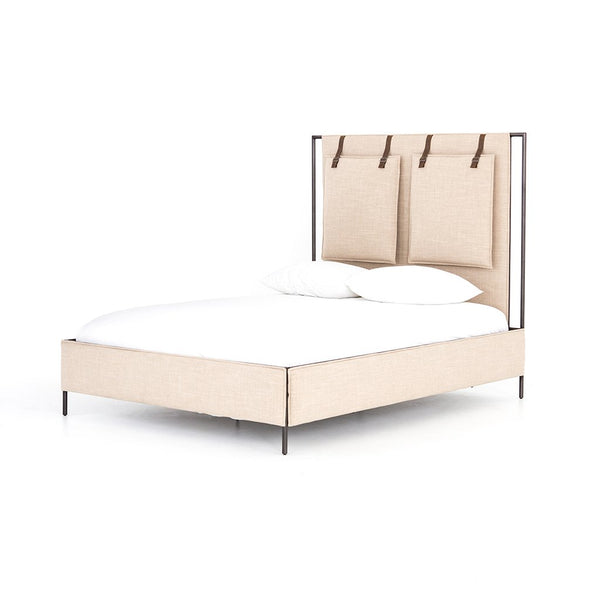 Leigh Upholstered Bed - Palm Ecru | Four Hands