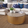 Leona Sectional Sofa view with coffee table in front