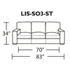Liseben Three Seat Leather Sofa Measurements