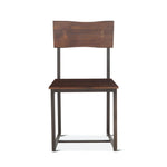 Loft Acacia Wood and Steel Dining Chair front view