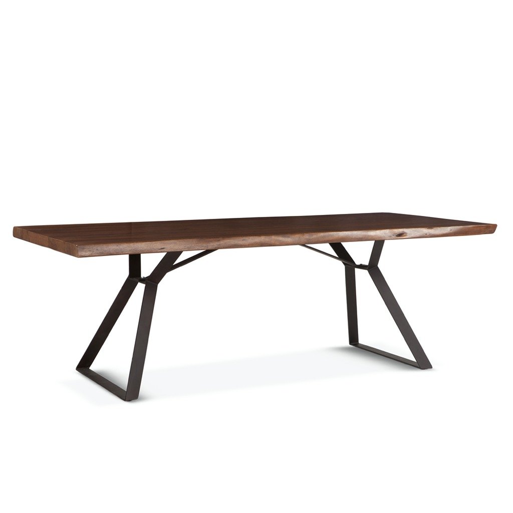 London Loft Modern Live Edge Dining Table angled view