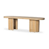 Lucinda Accent Bench Natural Mango Angled View Four Hands