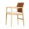Lulu Dining Chair Saddle Leather Angled View 227405-003
