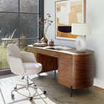 Lunas Executive Desk Caramel Guanacaste Staged Image with Office Chair
