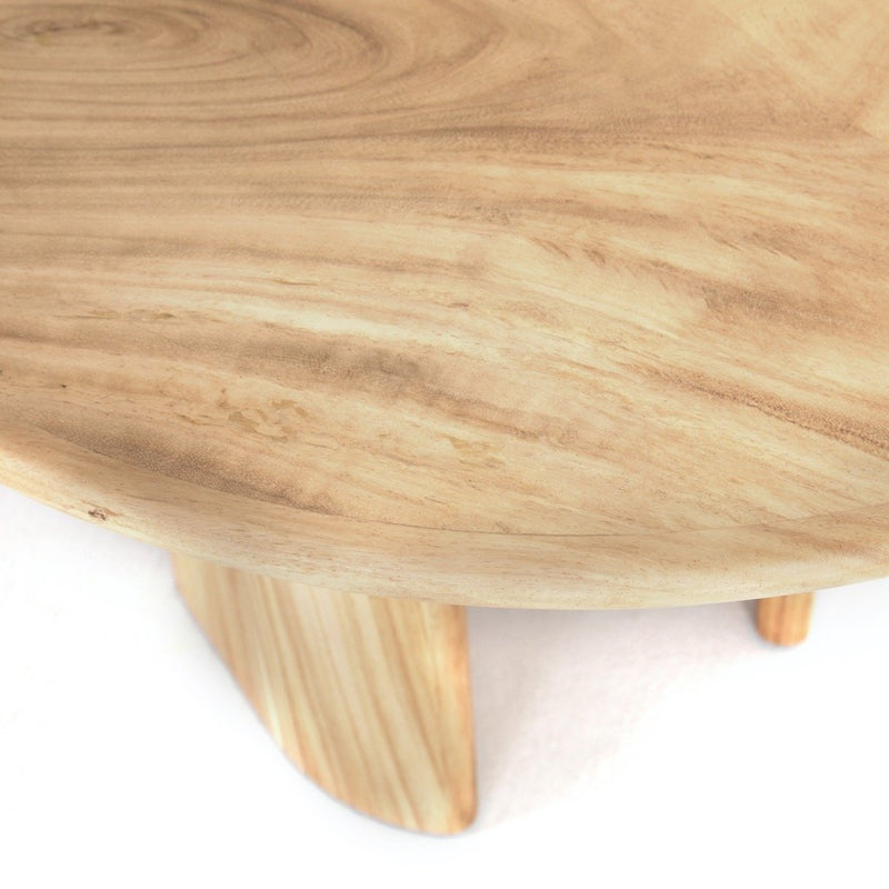 Lunas Oval Dining Table Guanacaste Wood Top View