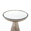 Four Hands Marlow Pedestal Table Brushed Nickel Glass Top