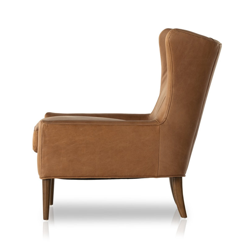 Four Hands Marlow Wing Chair Palermo Cognac Side View