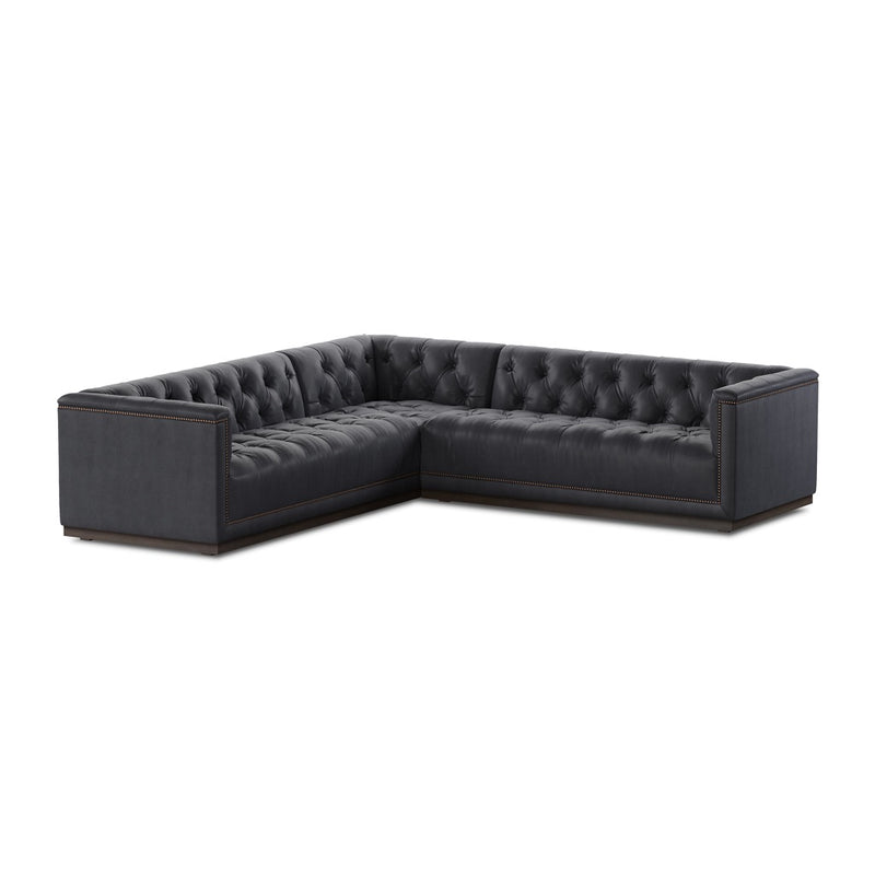 Maxx 3-Piece Sectional 101" Heirloom Black Angled View Four Hands