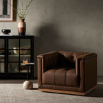 Maxx Swivel Chair Umber Grey Staged View in Living Room Setting