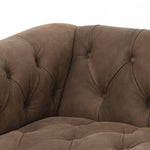 brown leather library style sofa