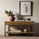 Meadow Console Table Tawny Oak Staged View Four Hands