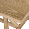 Mika Dining Table close up of top corner white-washed oak