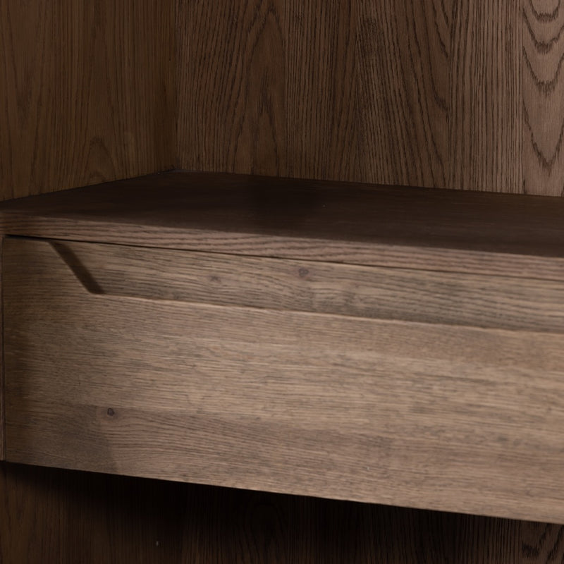 Millie Cabinet - Drifted Oak Solid close up interior drawer
