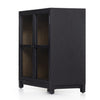 Millie Small Cabinet Drifted Matte Black Angled View Four Hands