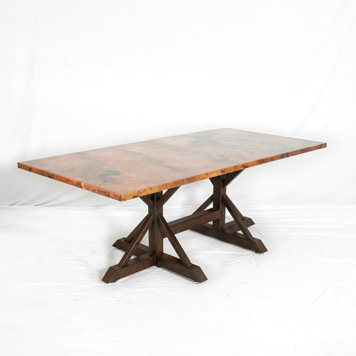 Rectangle Copper Tabletop - Hammered Texture & Natural Finish ...