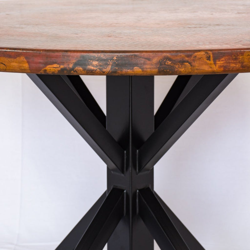 miners black and copper dining table