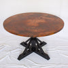 miners dining table natural copper finish black iron base