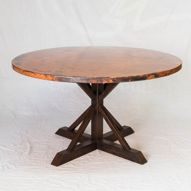 Miners Copper Top Dining Table - Natural Finish
